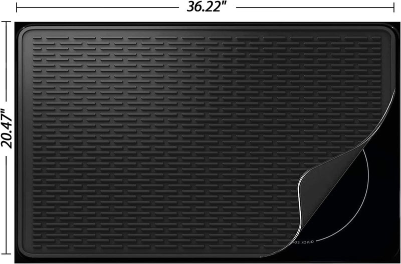 Anevna Stove Top Cover for Electric Stove- Range Covers for Electric Stove,Silicone XXL Dish Drying Mat, Glass Cooktop Covers, Flat RV Range top Mats (Black, 36"x21") - Image 2